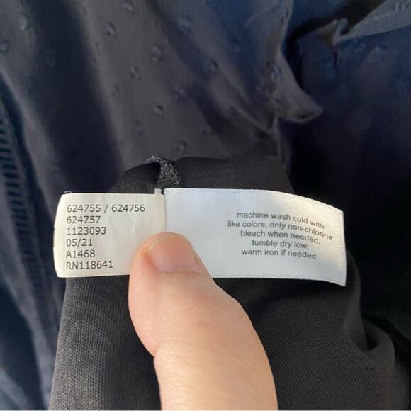 Lane Bryant Black Wrap Long Sleeve Blouse top plus size 22 sheer polka dot - Picture 4 of 8